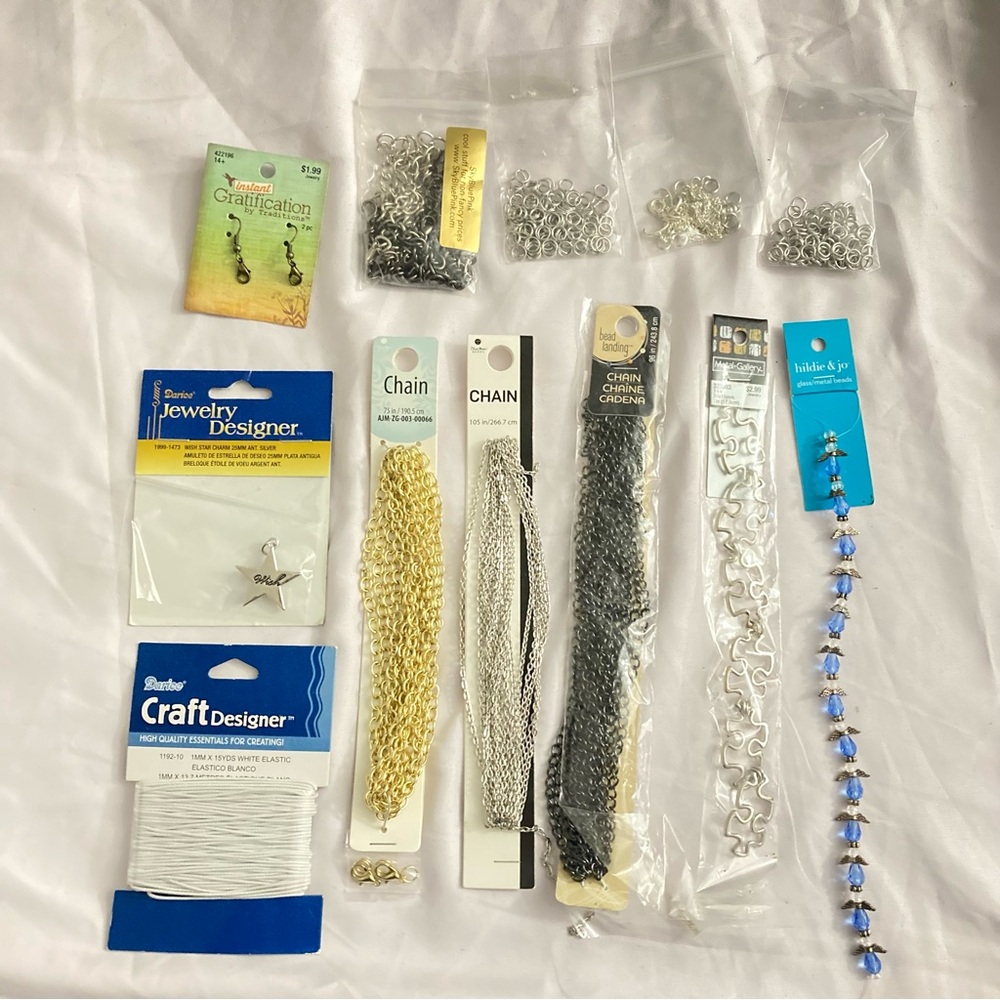 Jewelry Making Supplies Set with Chains and Findings